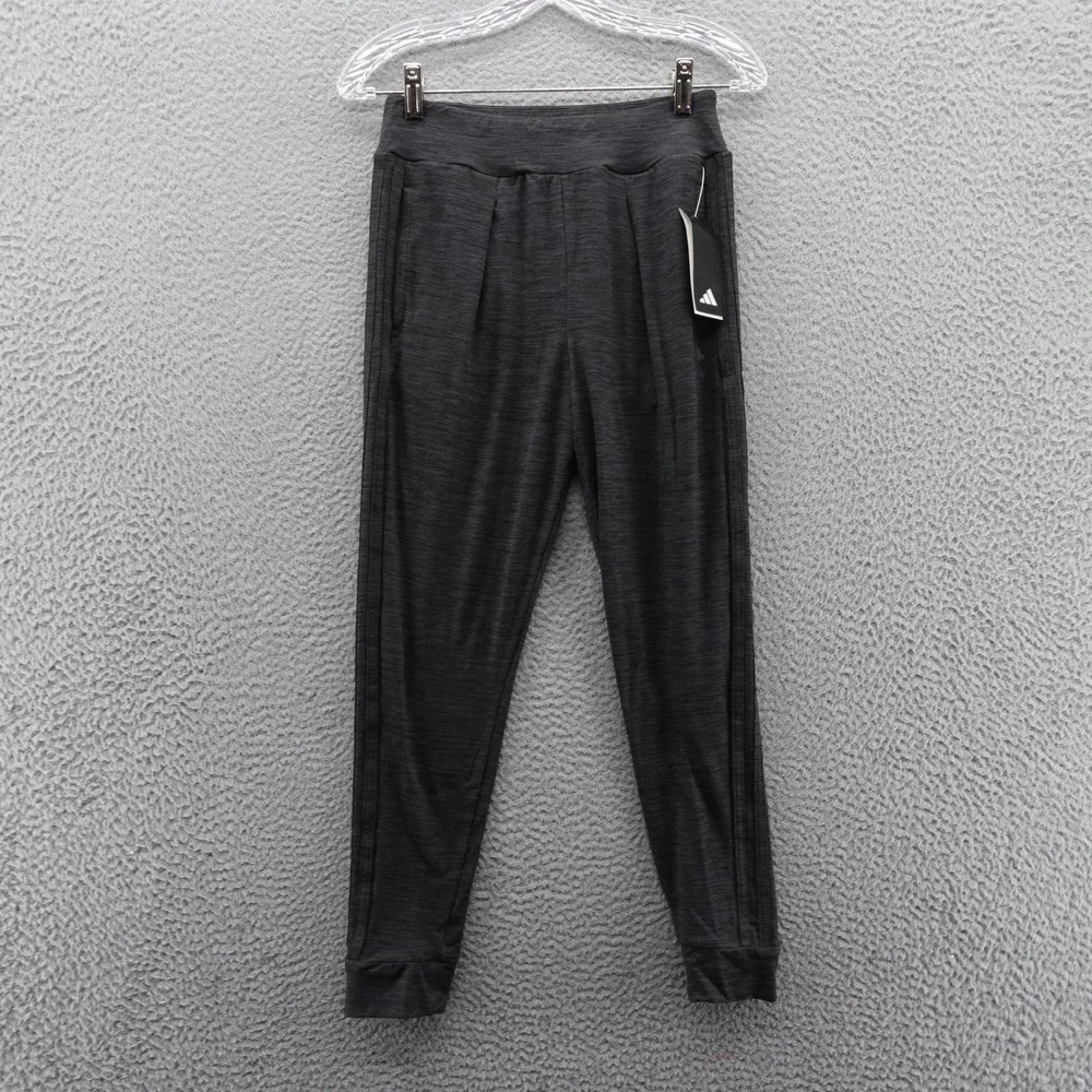 Adidas Kids Black Melange Cuffed Jogger Slim Fit Pants Size Large‎ 14 NEW